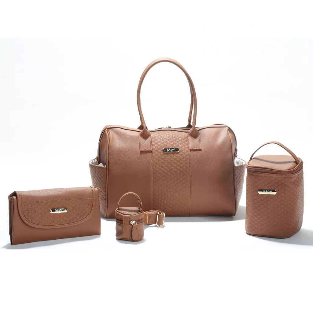 ساک لوازم مای کالکشن ام اند وای مدل گایا مستطیل وسط ماسوره دوزی چرم M&Y