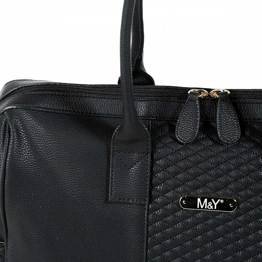 ساک لوازم مای کالکشن ام اند وای مدل گایا مستطیل وسط ماسوره دوزی چرم M&Y