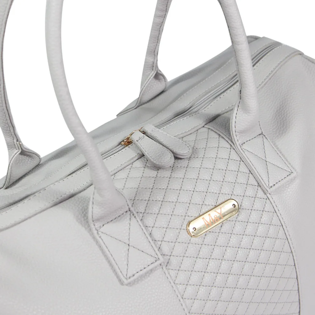 ساک لوازم مای کالکشن ام اند وای مدل گایا مستطیل وسط ماسوره دوزی چرم M&Y