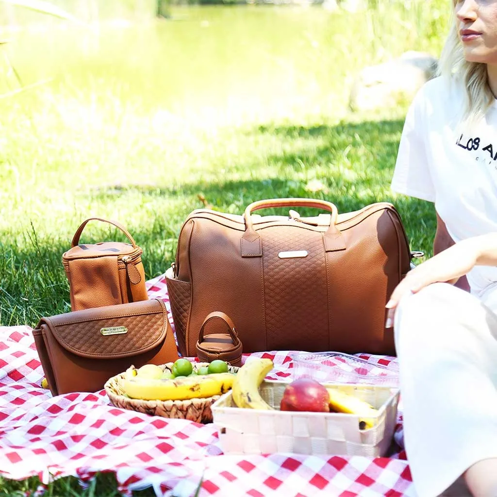 ساک لوازم مای کالکشن ام اند وای مدل گایا مستطیل وسط ماسوره دوزی چرم M&Y