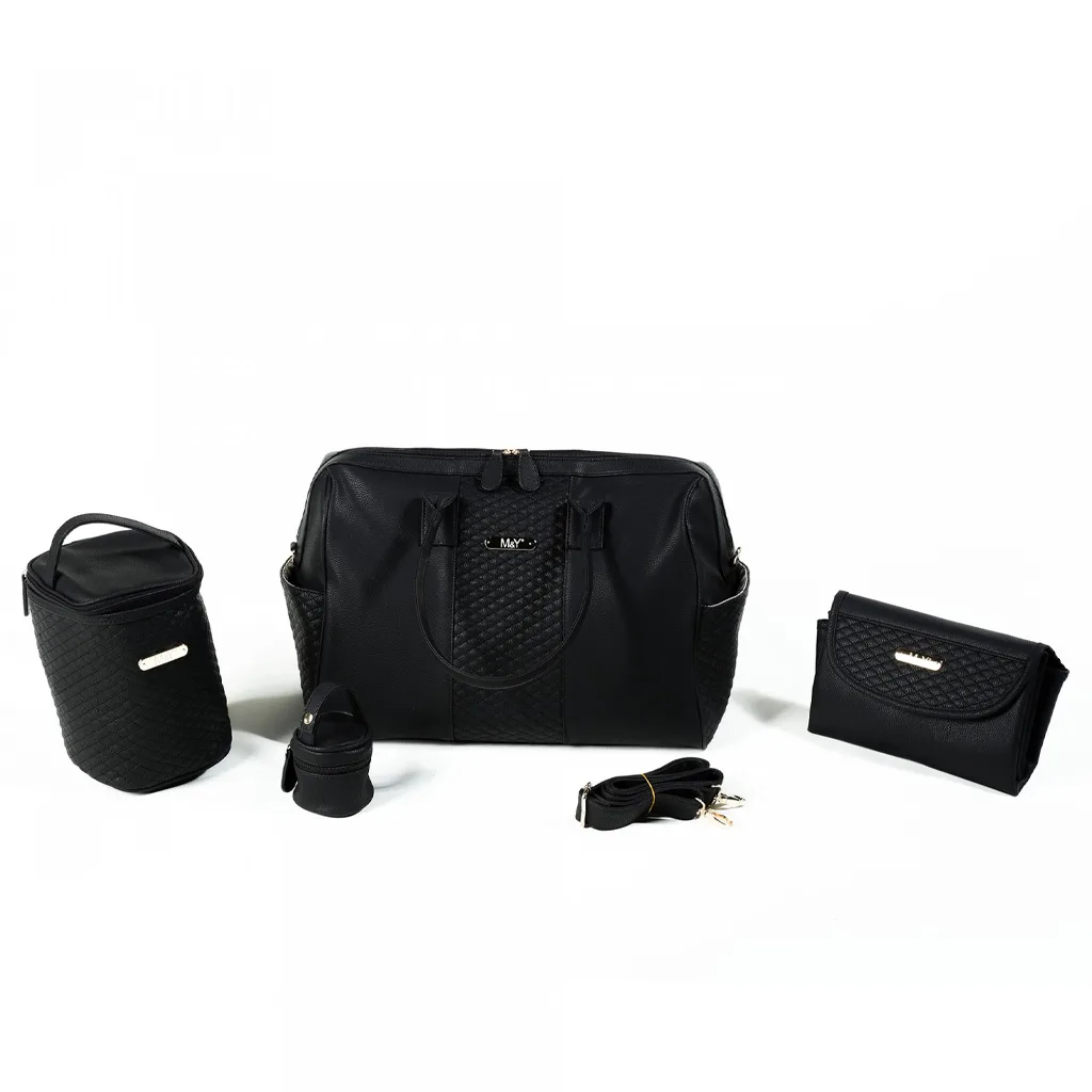 ساک لوازم مای کالکشن ام اند وای مدل گایا مستطیل وسط ماسوره دوزی چرم M&Y