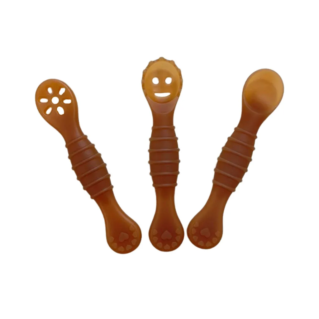 قاشق سیلیکونی پری اسپون قابدار 3عددی موم عسل تا 2سالگی Dr GYM