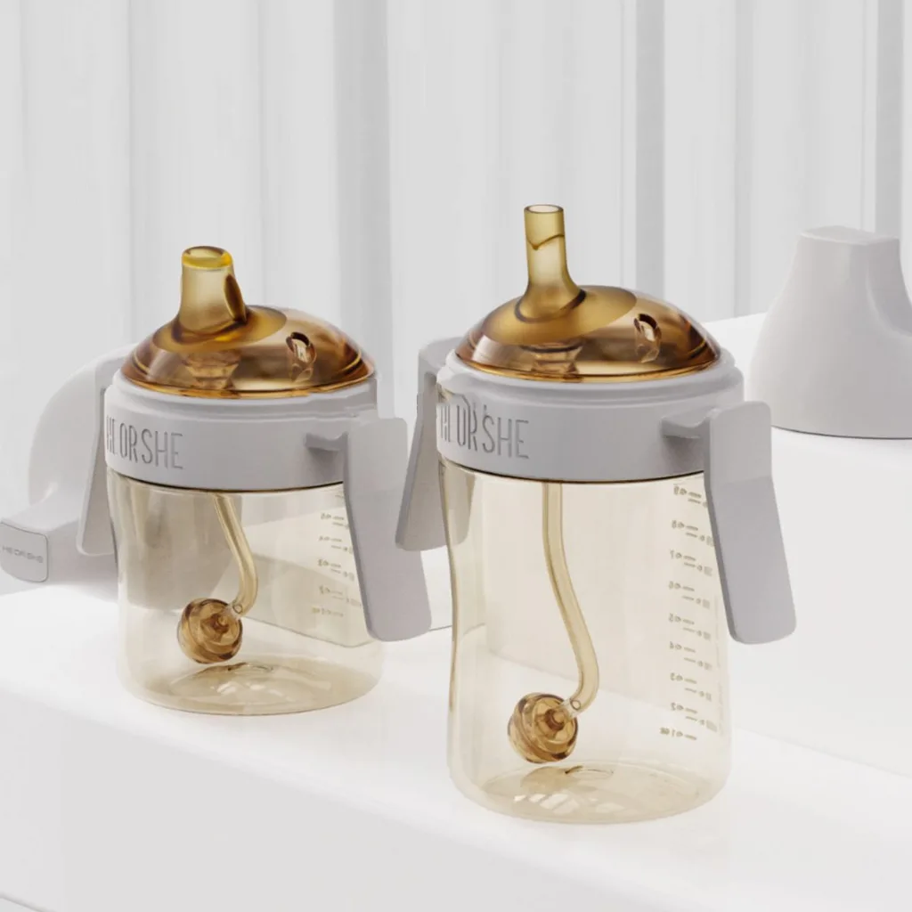 آبمیوه خوری 9+ماه 300میل دسته دار سوپاپدار هی اور شی Heorshe