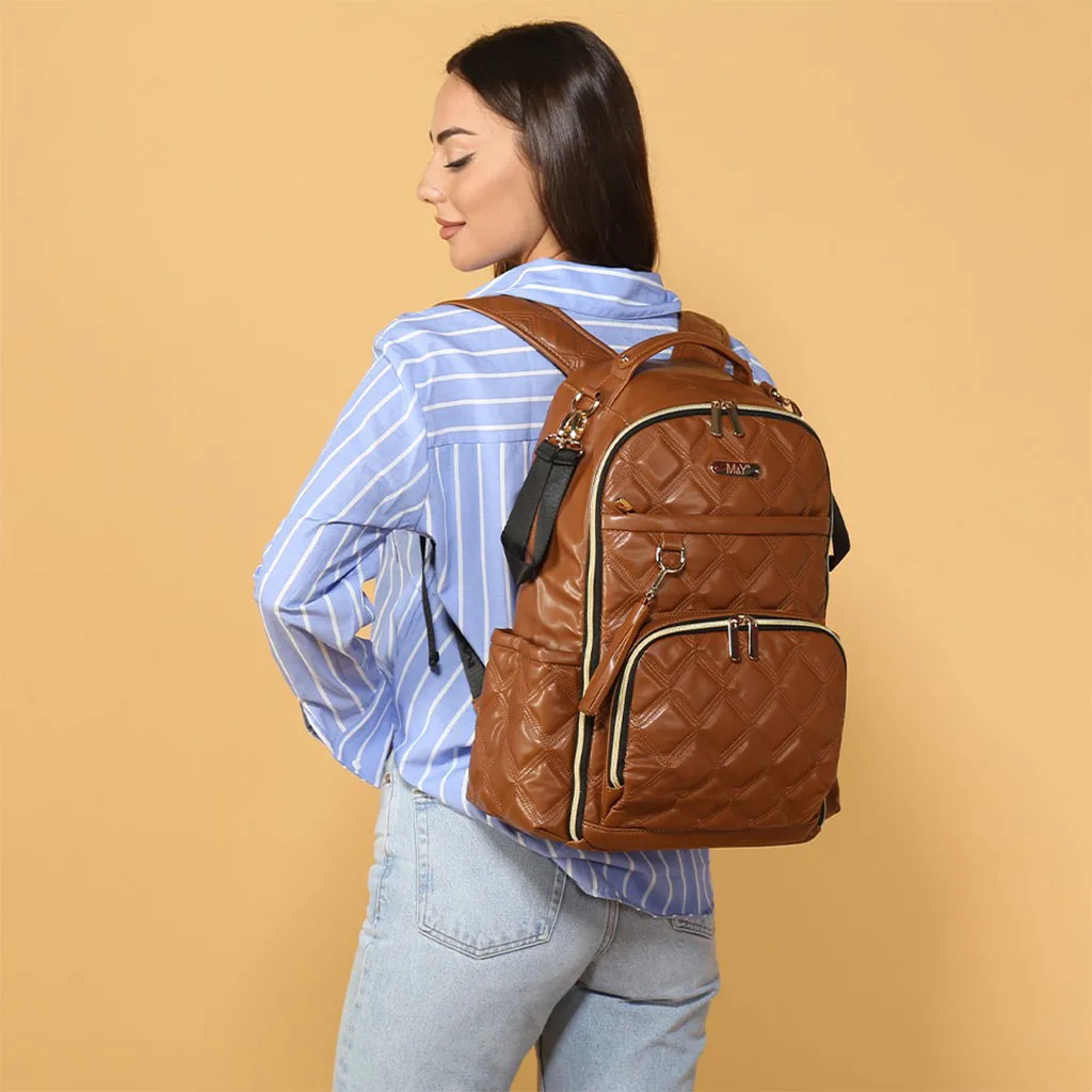 ساک لوازم مای کالکشن ام اند وای کوله ای مدل Oeste دوخت لوزی چرم M&Y