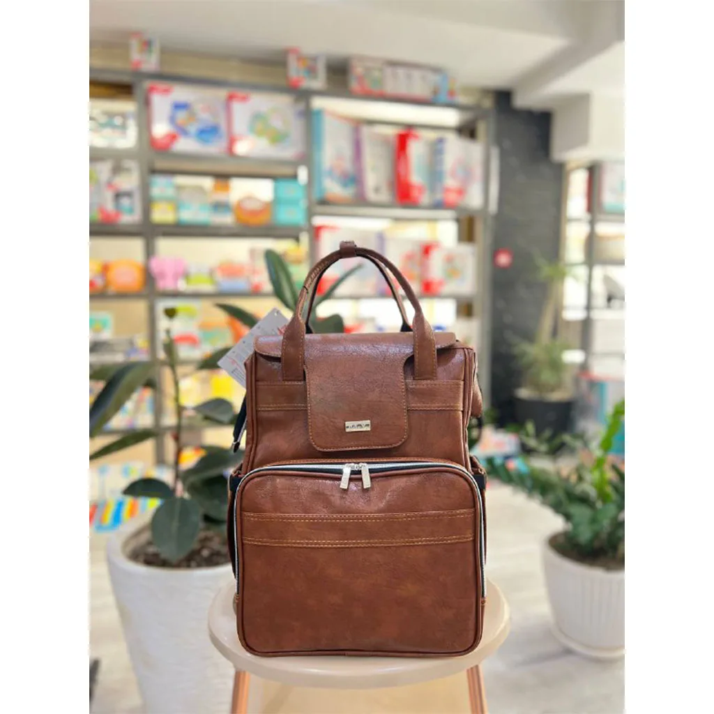 ساک لوازم مای کالکشن ام اند وای کوله ای جلو جیب زیپ ساده چرم M&Y