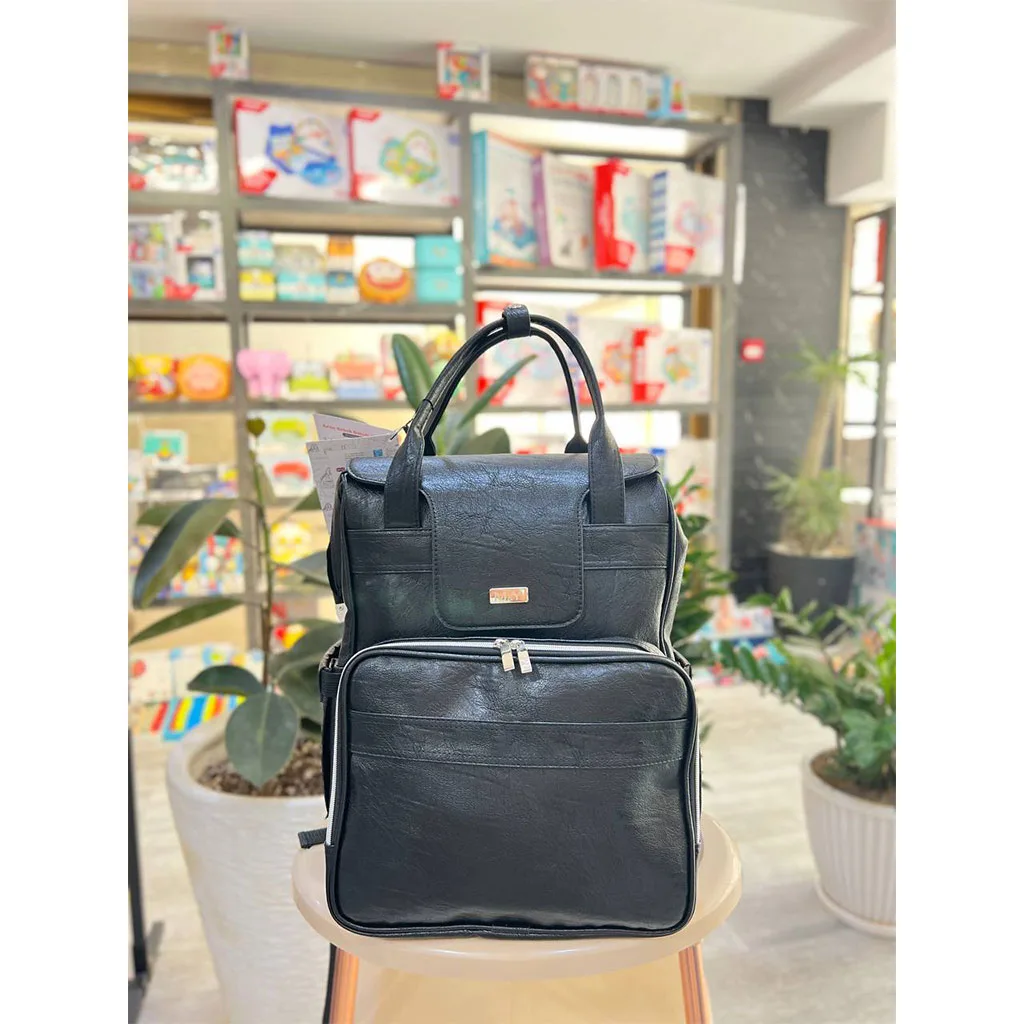 ساک لوازم مای کالکشن ام اند وای کوله ای جلو جیب زیپ ساده چرم M&Y