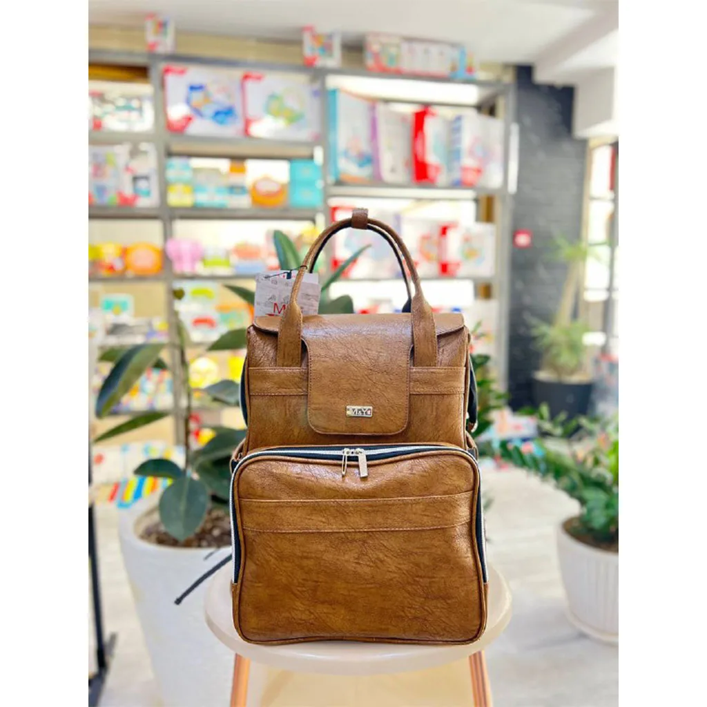 ساک لوازم مای کالکشن ام اند وای کوله ای جلو جیب زیپ ساده چرم M&Y