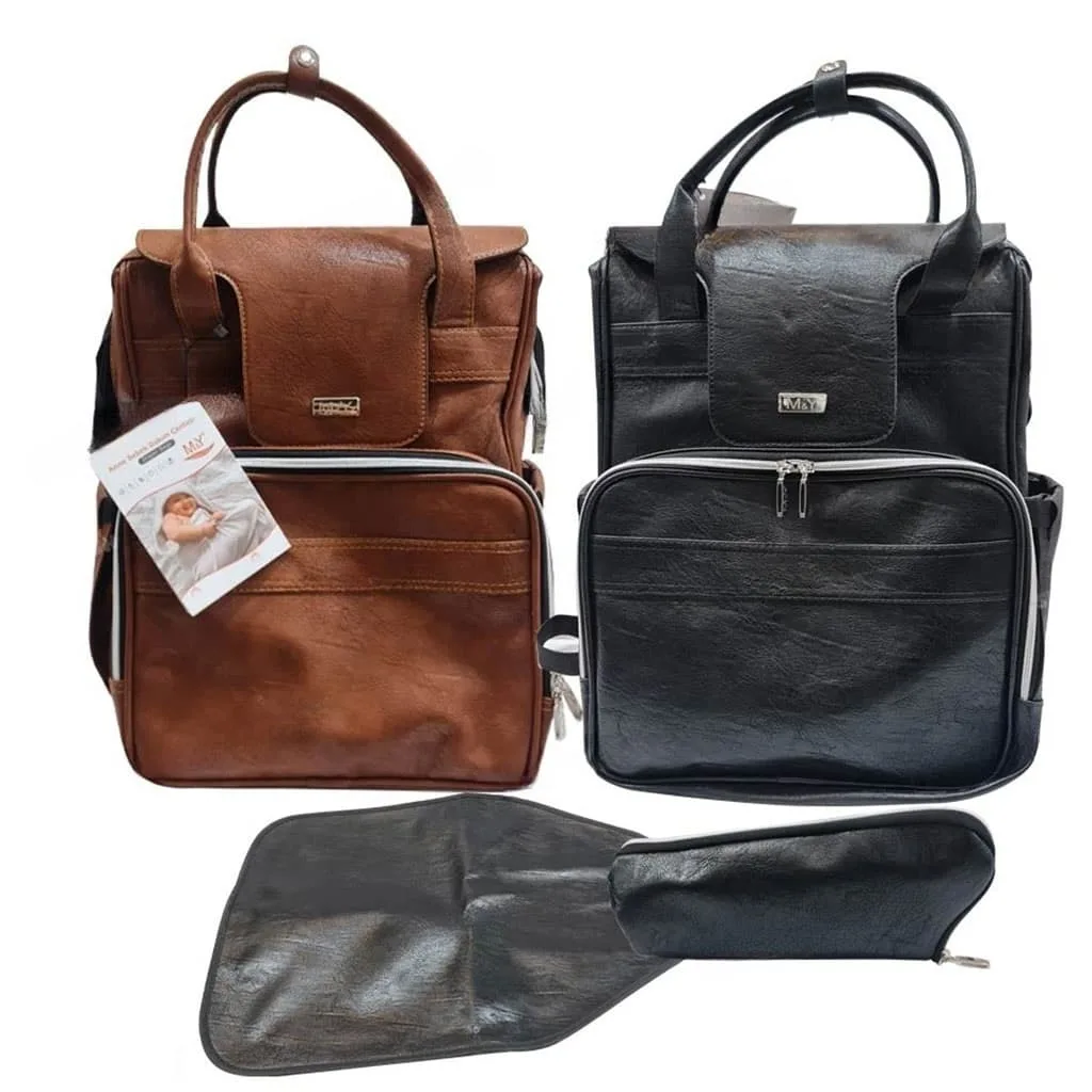 ساک لوازم مای کالکشن ام اند وای کوله ای جلو جیب زیپ ساده چرم M&Y