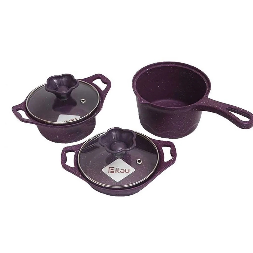 سرویس قابلمه پیلو 5پارچه نوزادی مدل Life نچسب چدن گرانیت Pilau