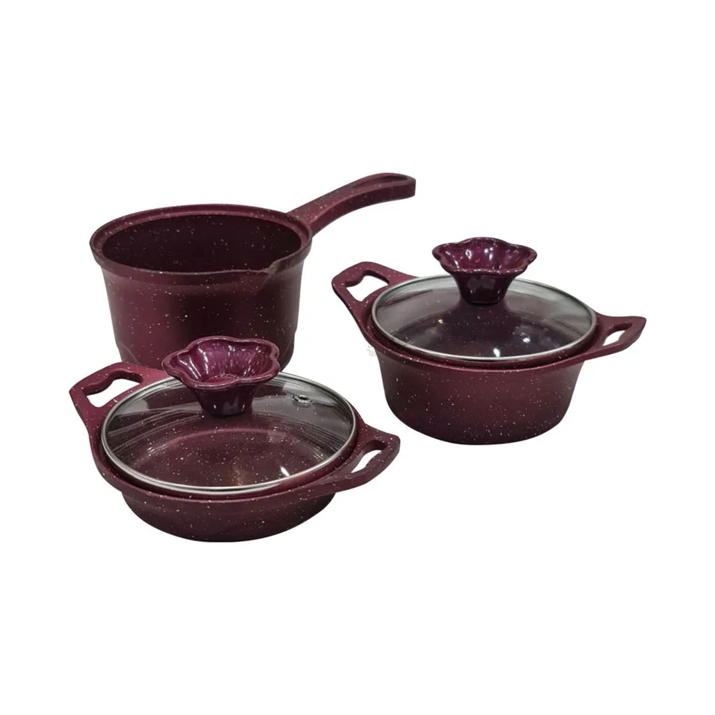 سرویس قابلمه پیلو 5پارچه نوزادی مدل Life نچسب چدن گرانیت Pilau