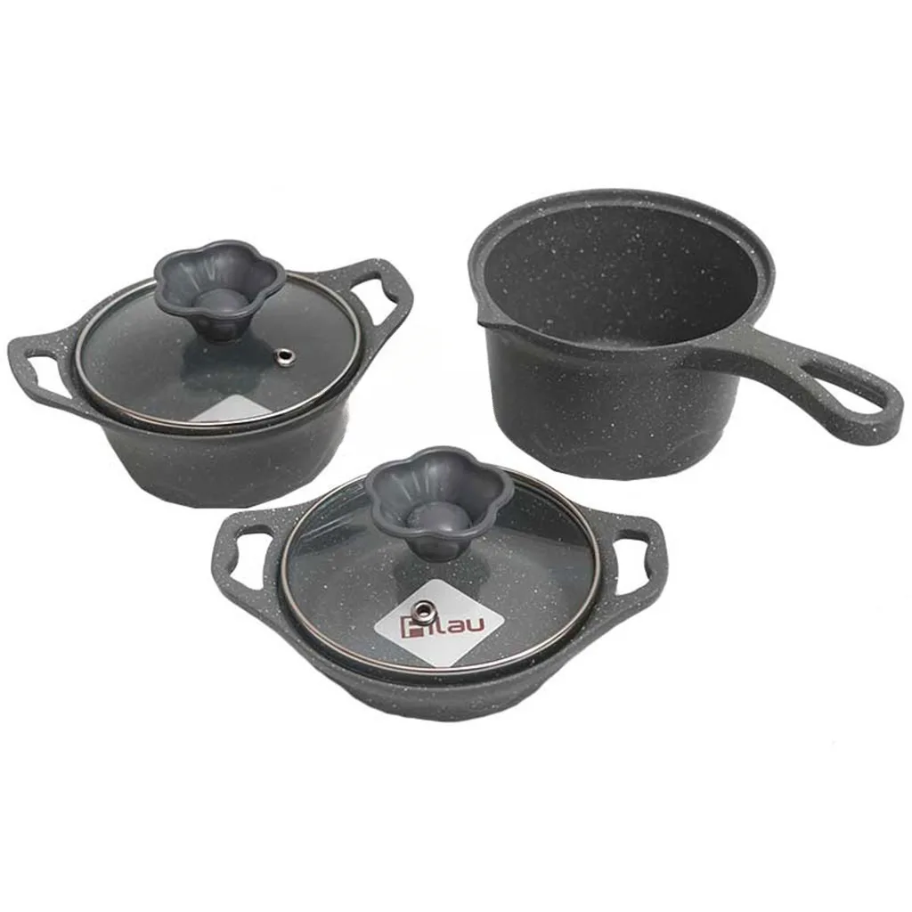 سرویس قابلمه پیلو 5پارچه نوزادی مدل Life نچسب چدن گرانیت Pilau