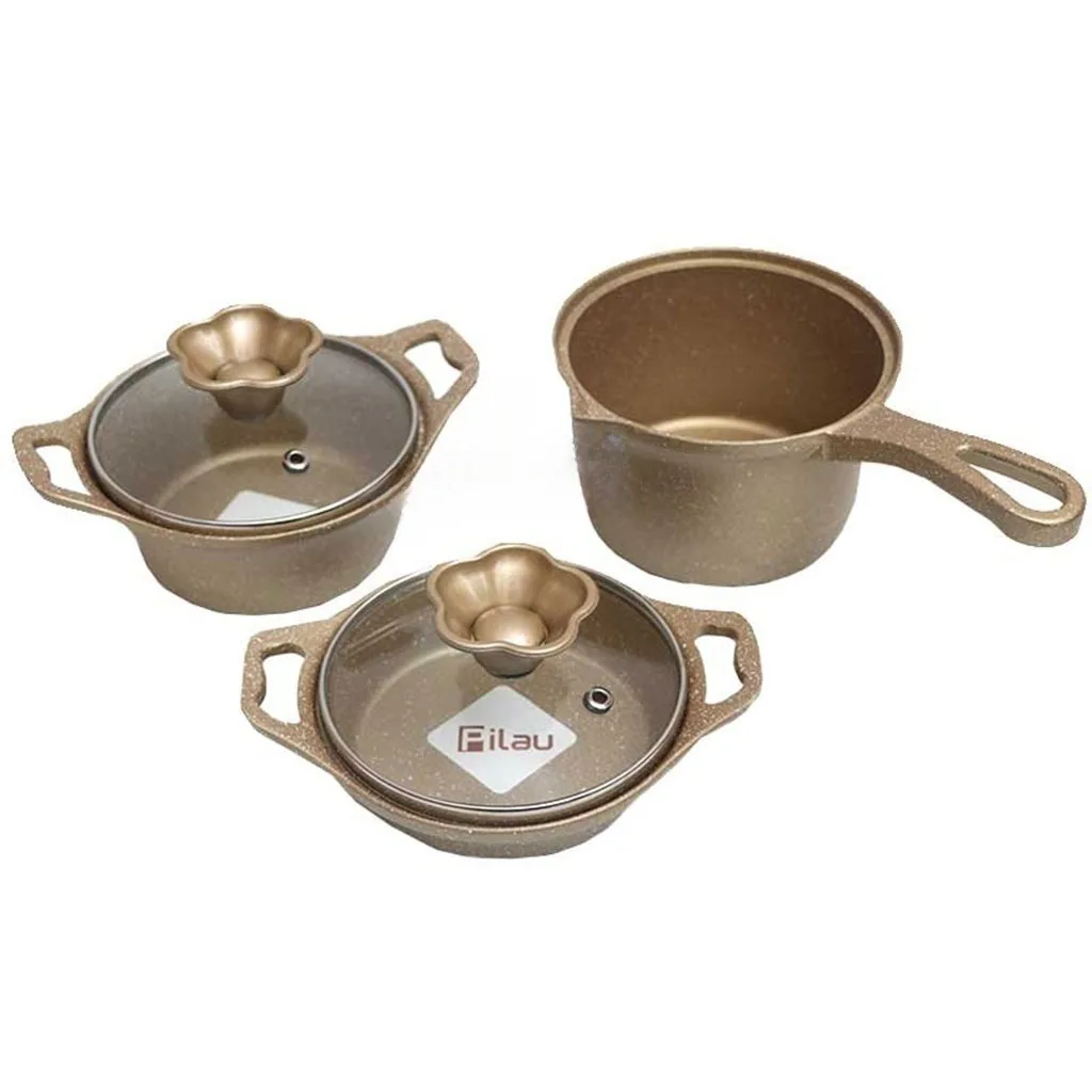 سرویس قابلمه پیلو 5پارچه نوزادی مدل Life نچسب چدن گرانیت Pilau