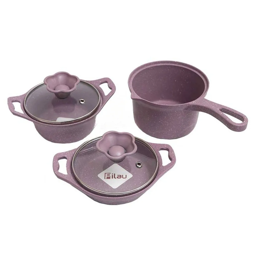 سرویس قابلمه پیلو 5پارچه نوزادی مدل Life نچسب چدن گرانیت Pilau