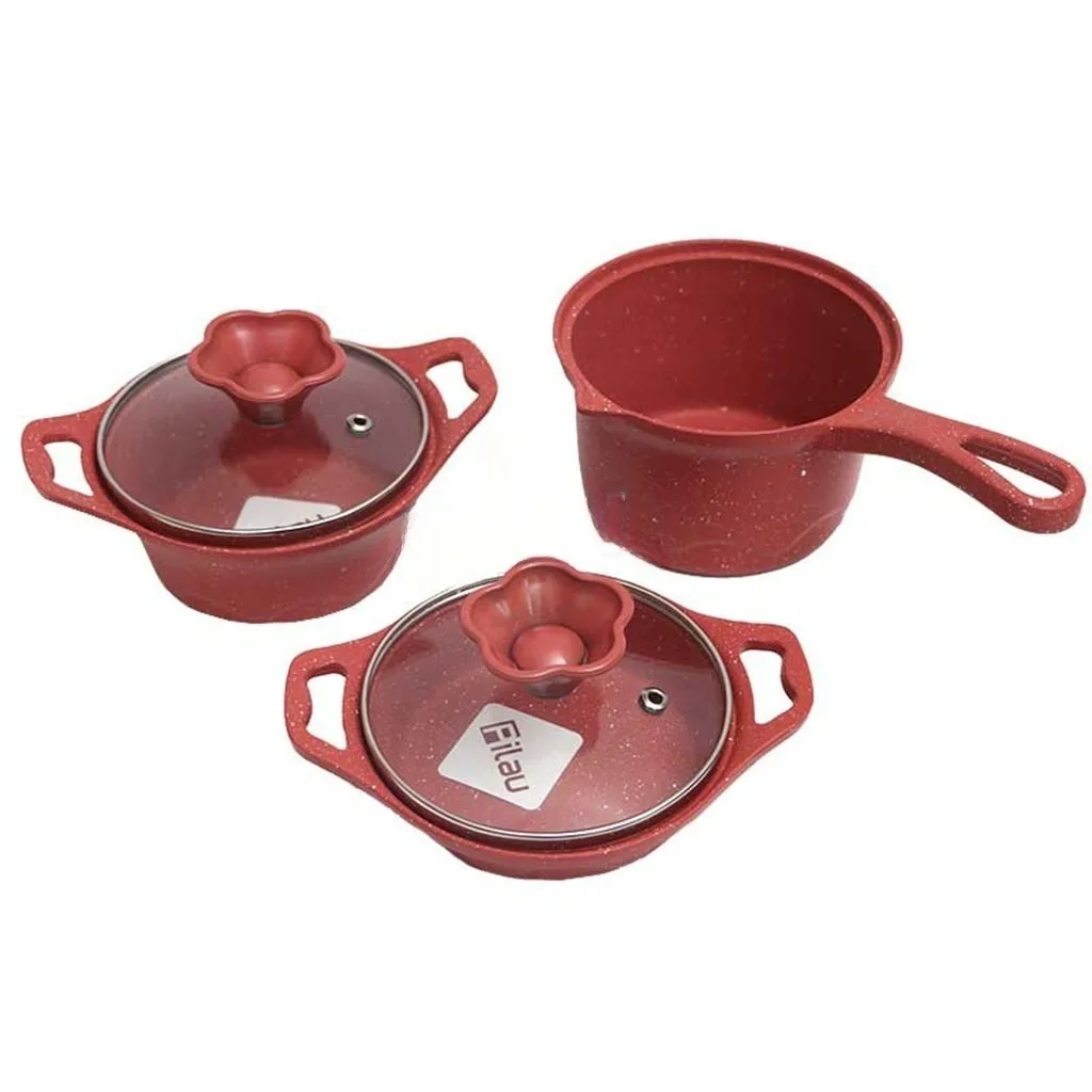 سرویس قابلمه پیلو 5پارچه نوزادی مدل Life نچسب چدن گرانیت Pilau