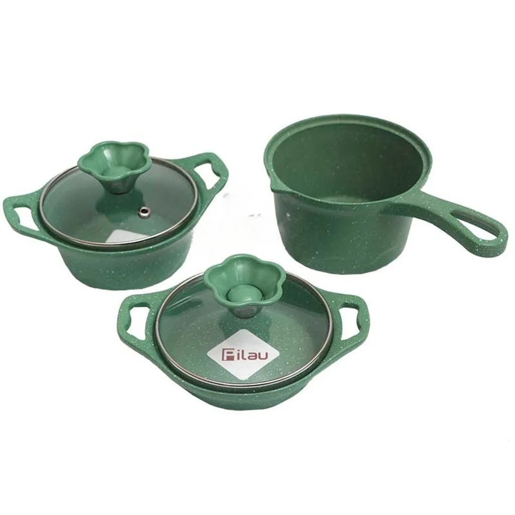 سرویس قابلمه پیلو 5پارچه نوزادی مدل Life نچسب چدن گرانیت Pilau