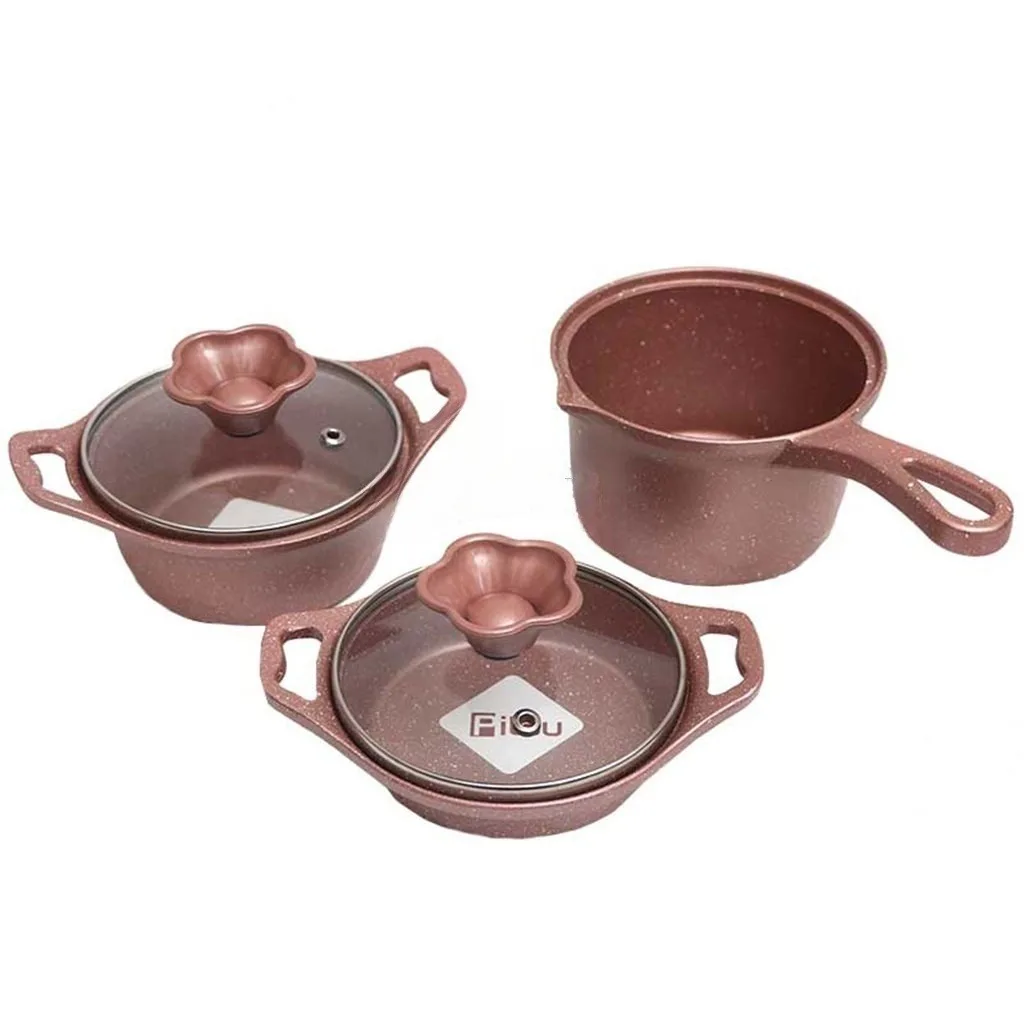 سرویس قابلمه پیلو 5پارچه نوزادی مدل Life نچسب چدن گرانیت Pilau