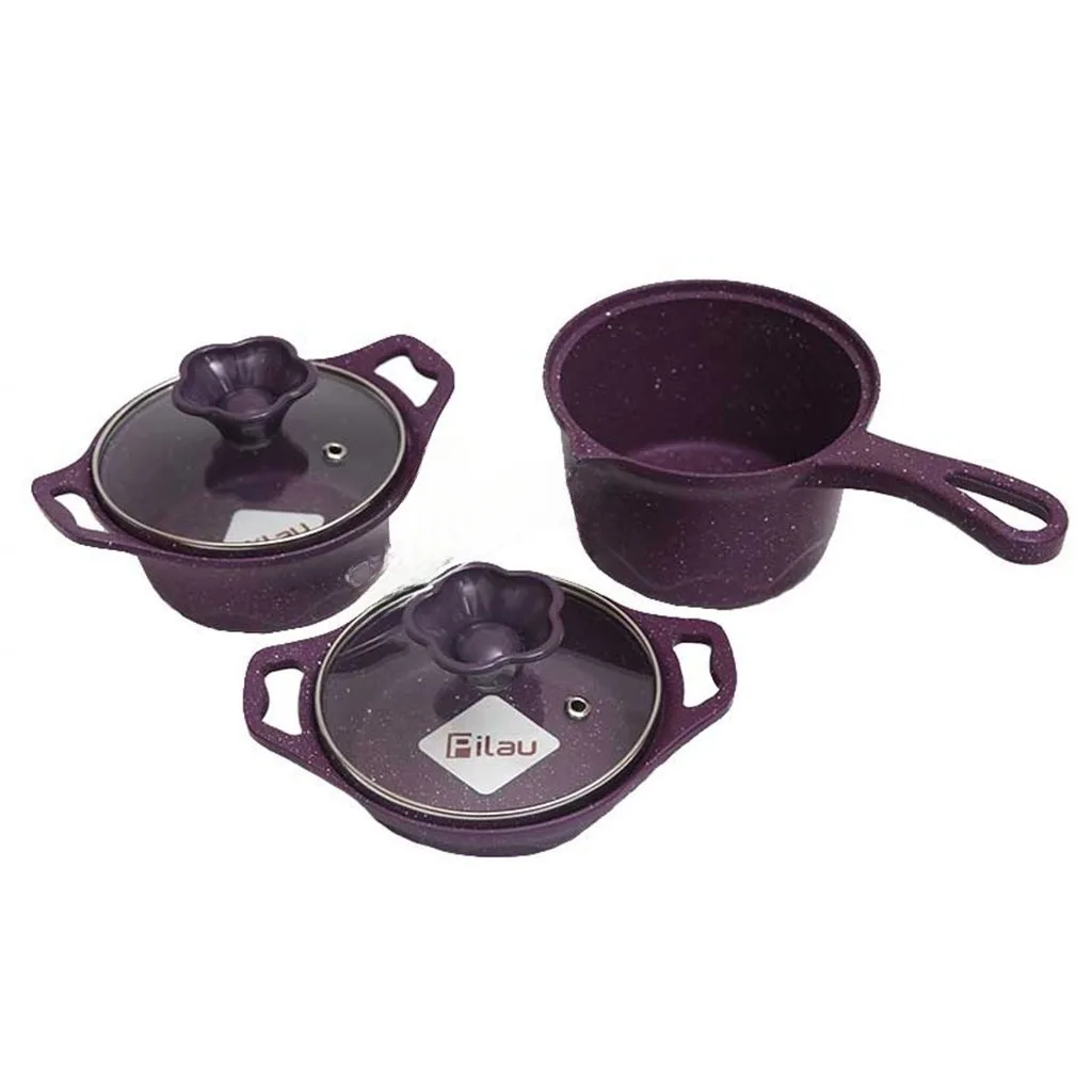 سرویس قابلمه پیلو 5پارچه نوزادی مدل Life نچسب چدن گرانیت Pilau