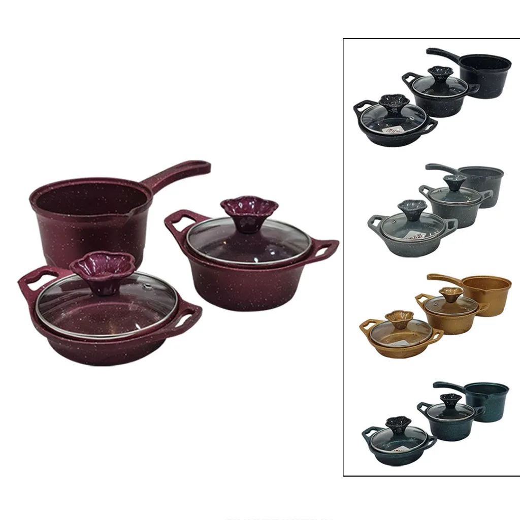 سرویس قابلمه پیلو 5پارچه نوزادی مدل Life نچسب چدن گرانیت Pilau