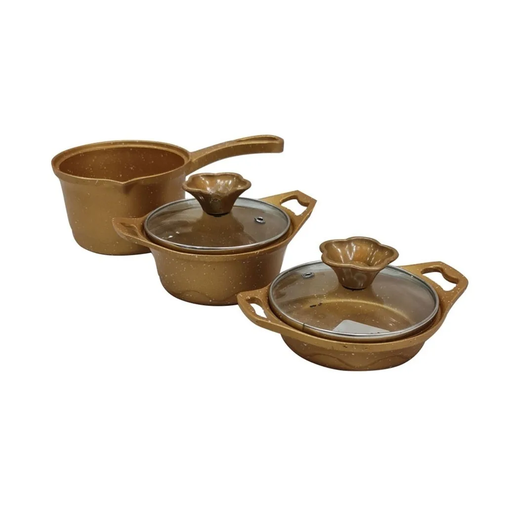 سرویس قابلمه پیلو 5پارچه نوزادی مدل Life نچسب چدن گرانیت Pilau