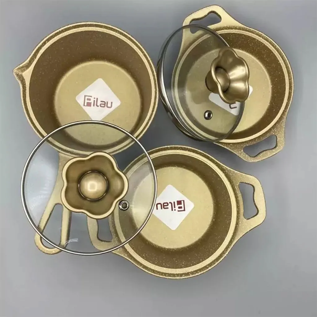 سرویس قابلمه پیلو 5پارچه نوزادی مدل Life نچسب چدن گرانیت Pilau