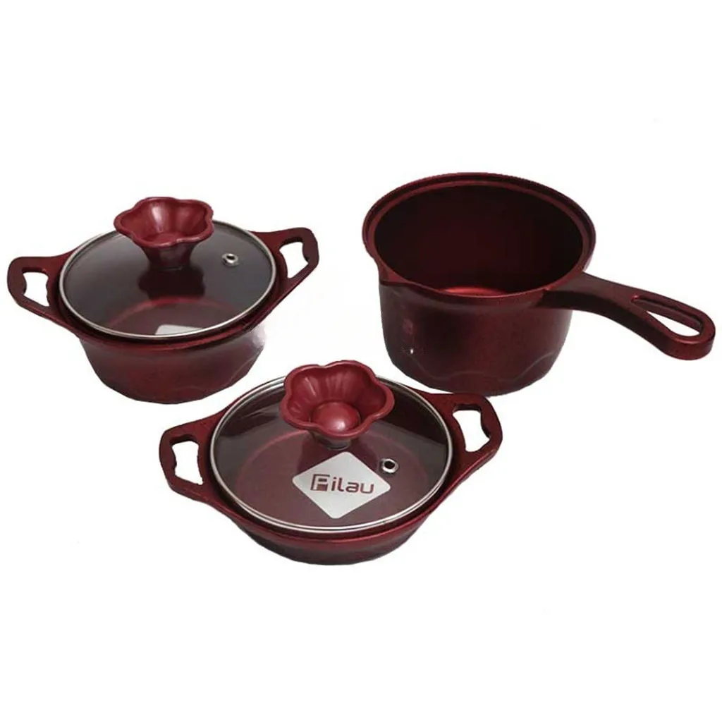 سرویس قابلمه پیلو 5پارچه نوزادی مدل Life نچسب چدن گرانیت Pilau