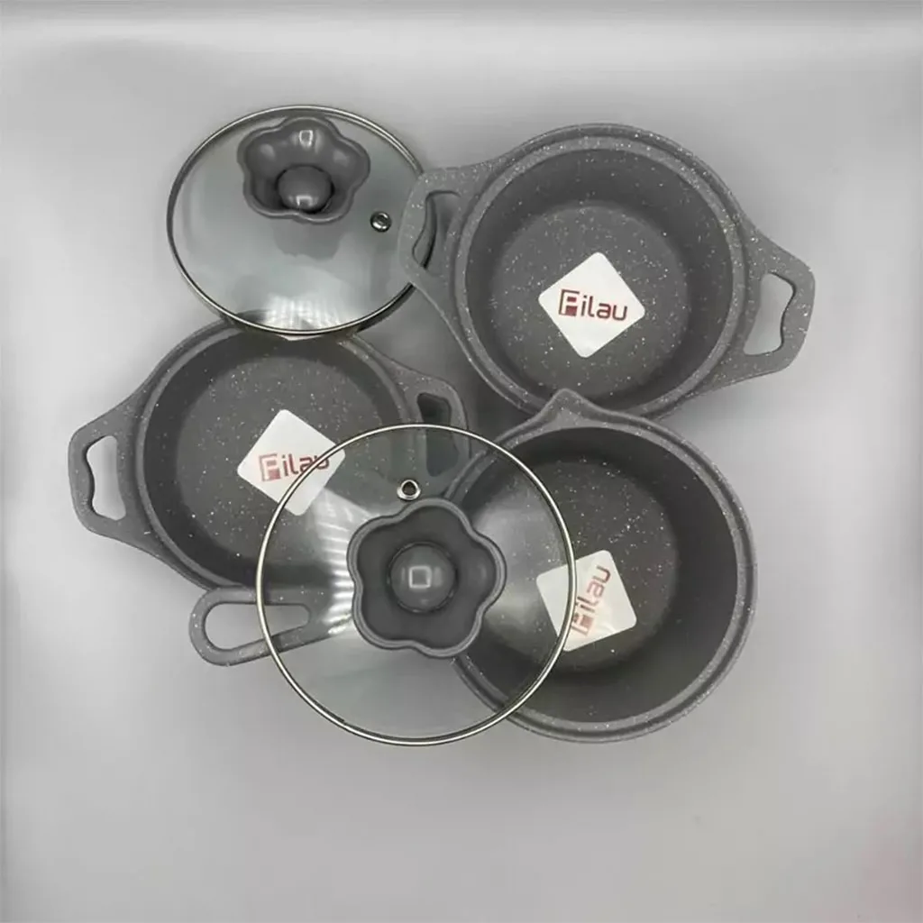 سرویس قابلمه پیلو 5پارچه نوزادی مدل Life نچسب چدن گرانیت Pilau