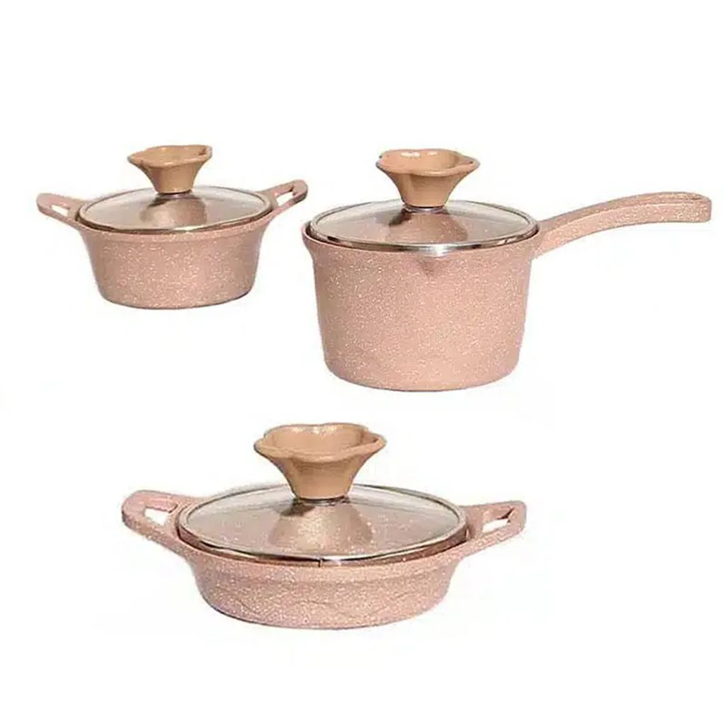 سرویس قابلمه پیلو 5پارچه نوزادی مدل Life نچسب چدن گرانیت Pilau