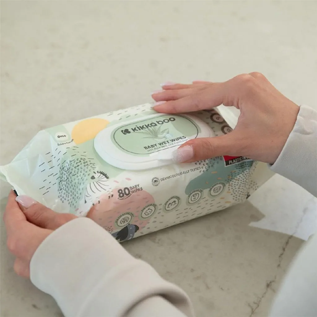 دستمال مرطوب کیکابو Cotton seeds and chamomile پنبه 80برگی دربدار