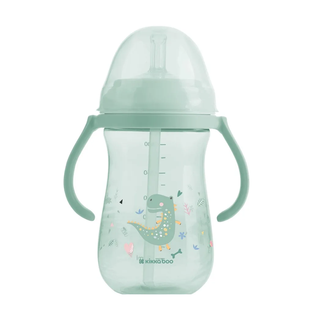 لیوان آبمیوه خوری کیکابو نی دار مدل Dino World دسته دار 300میل Kikkaboo