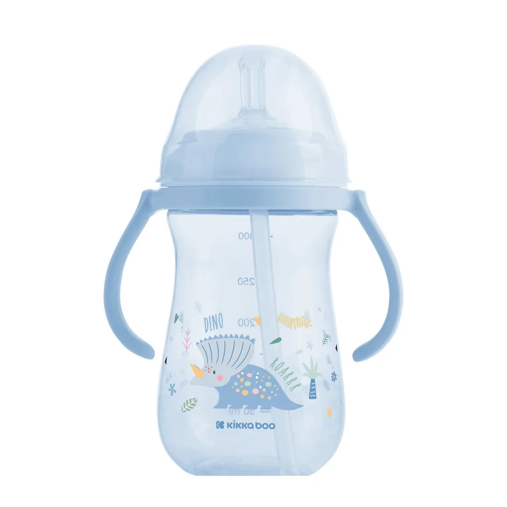 لیوان آبمیوه خوری کیکابو نی دار مدل Dino World دسته دار 300میل Kikkaboo