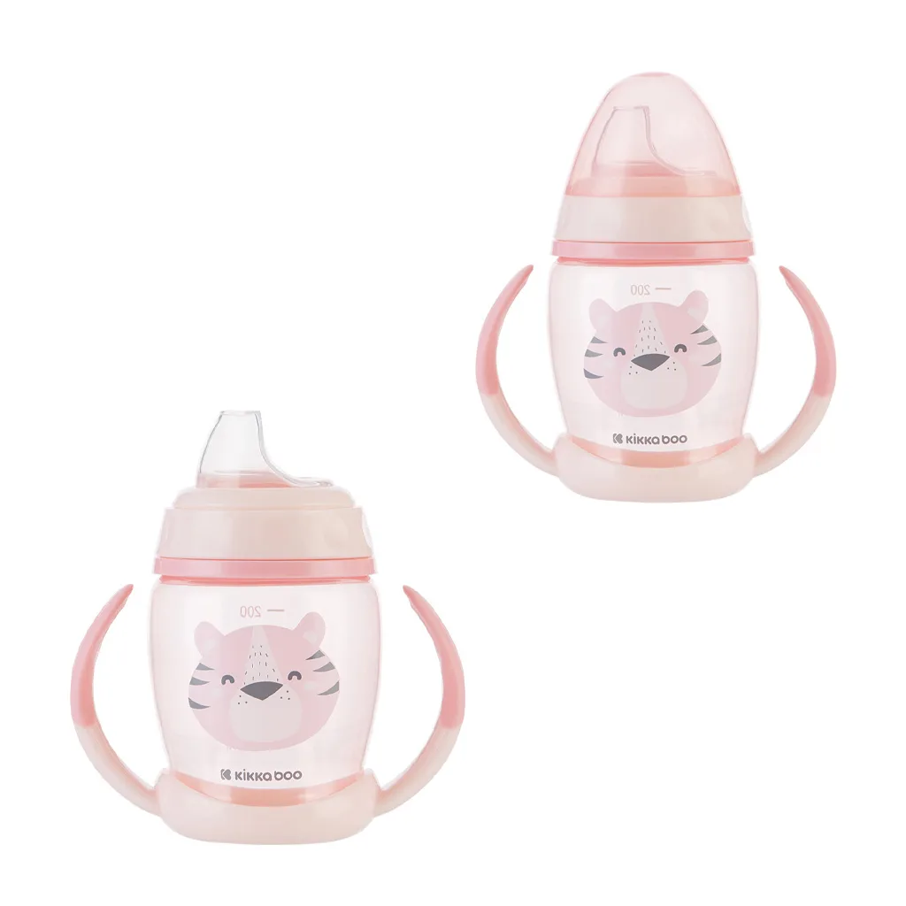 لیوان آبمیوه خوری کیکابو سرسیلیکونی Happy Face دسته دار 200میل Kikkaboo