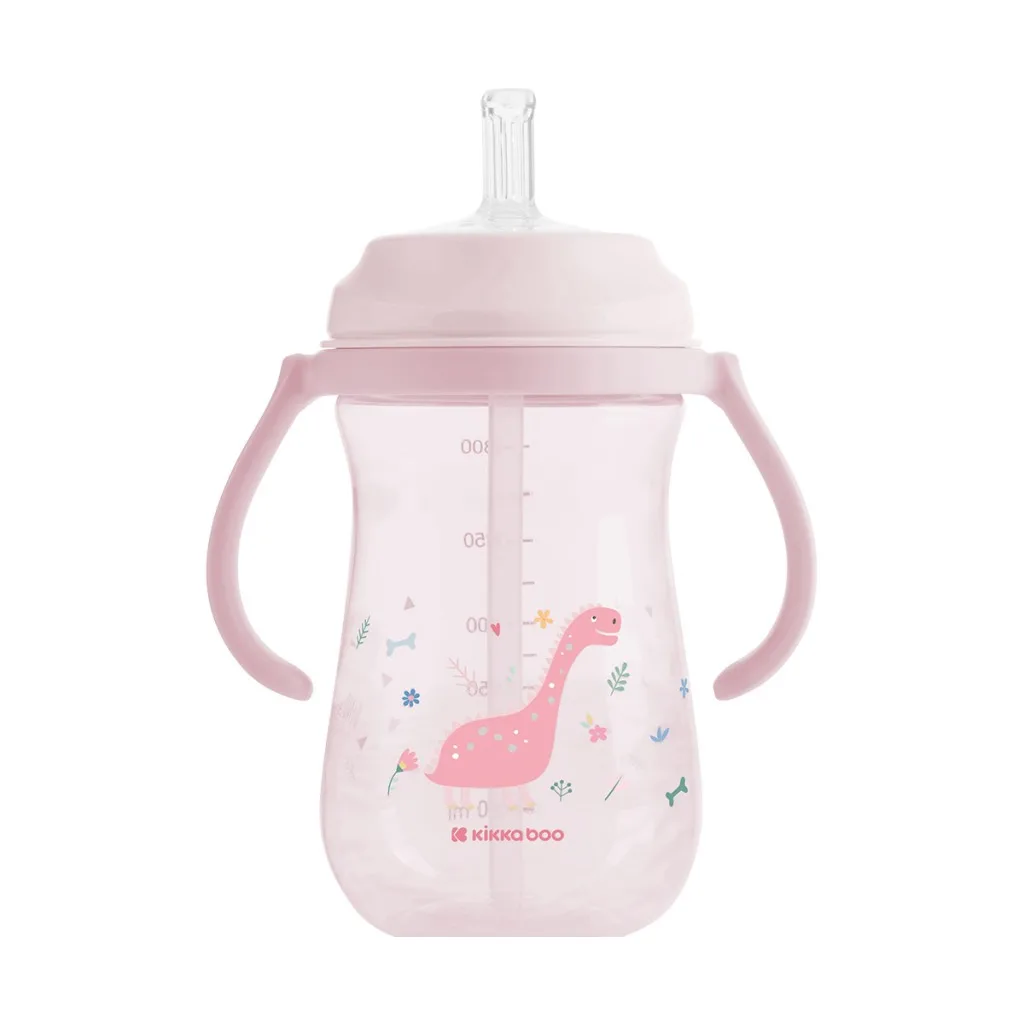 لیوان آبمیوه خوری کیکابو نی دار مدل Dino World دسته دار 300میل Kikkaboo