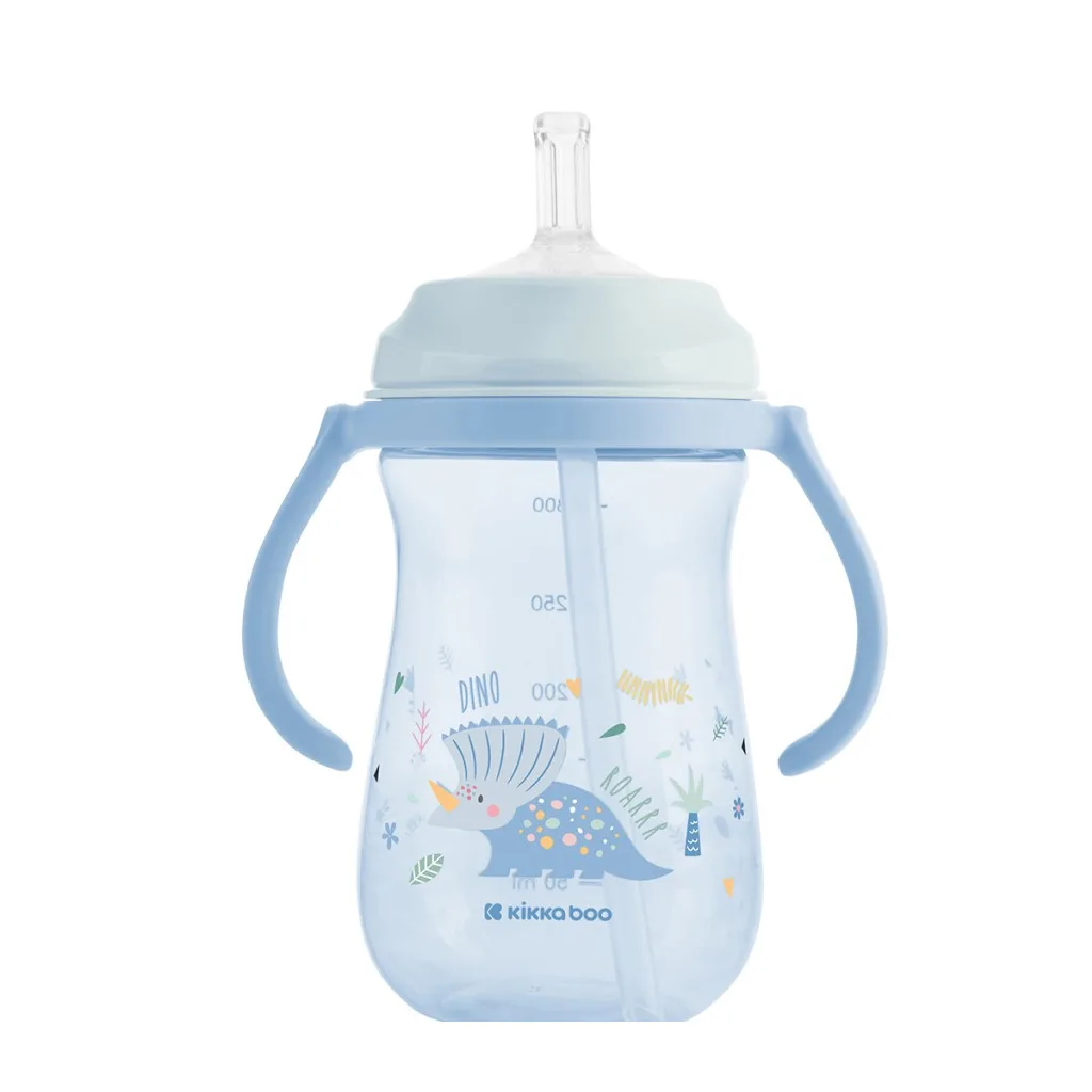 لیوان آبمیوه خوری کیکابو نی دار مدل Dino World دسته دار 300میل Kikkaboo