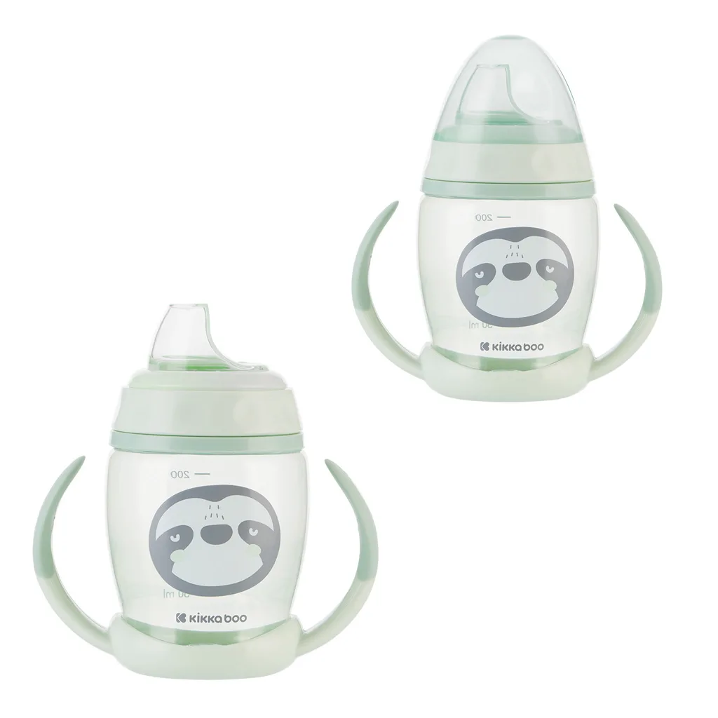 لیوان آبمیوه خوری کیکابو سرسیلیکونی Happy Face دسته دار 200میل Kikkaboo