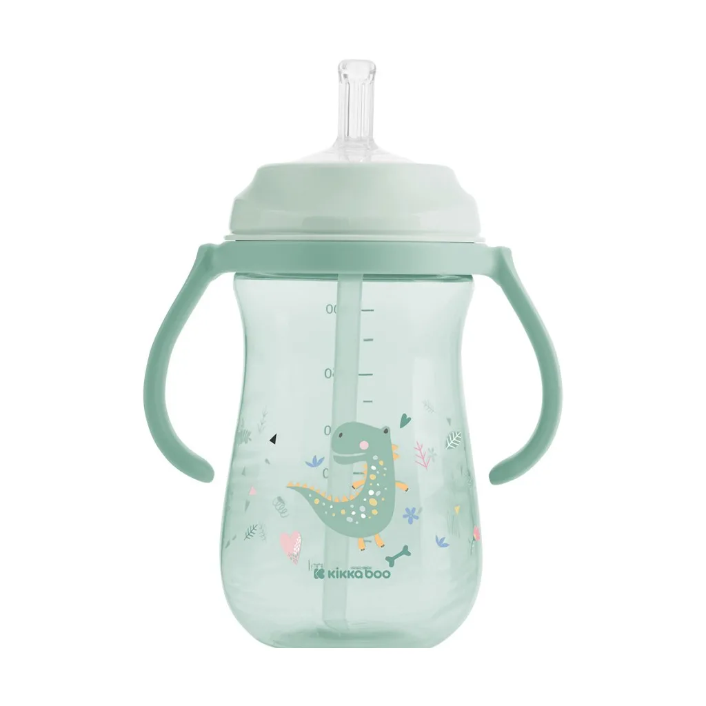 لیوان آبمیوه خوری کیکابو نی دار مدل Dino World دسته دار 300میل Kikkaboo