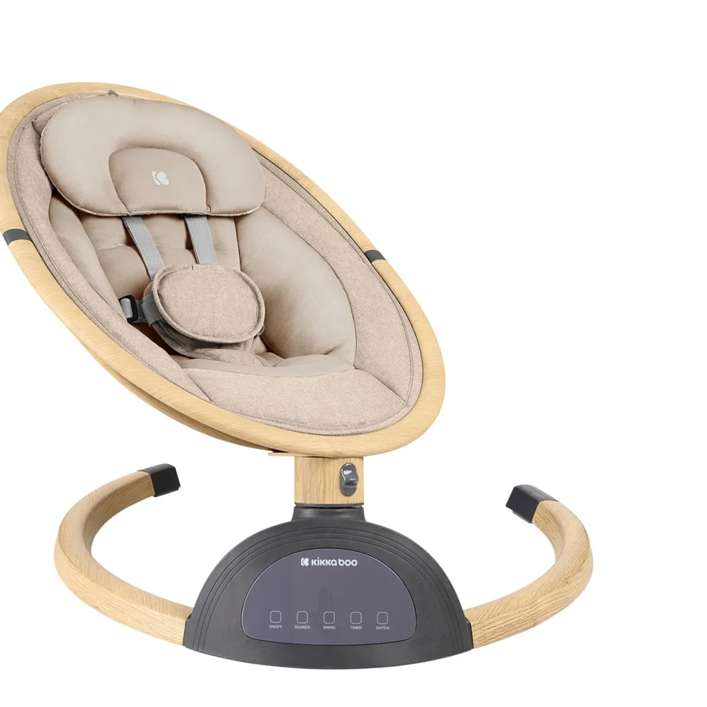 گهواره نی نی لای لای برقی کیکابو swing Ashlee دکمه لمسی بدنه طرح چوب Kikkaboo