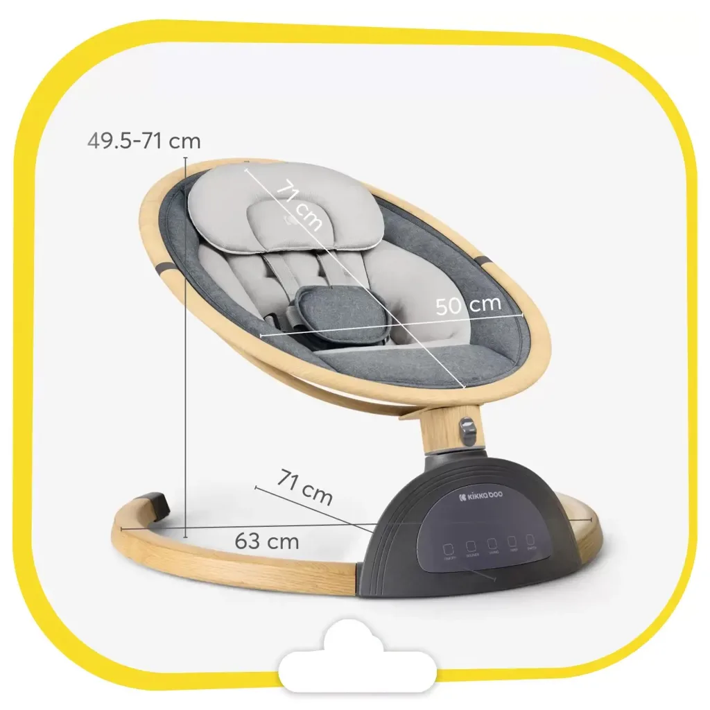 گهواره نی نی لای لای برقی کیکابو swing Ashlee دکمه لمسی بدنه طرح چوب Kikkaboo
