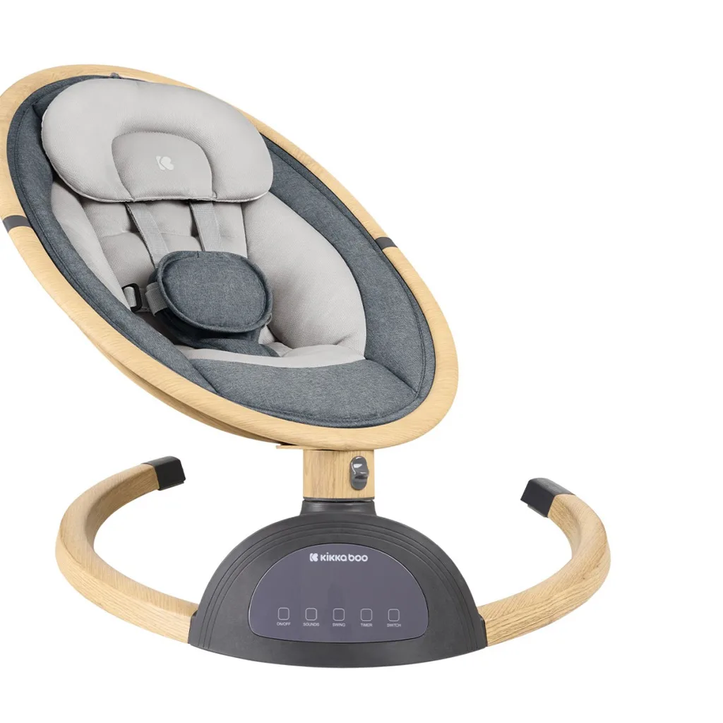 گهواره نی نی لای لای برقی کیکابو swing Ashlee دکمه لمسی بدنه طرح چوب Kikkaboo