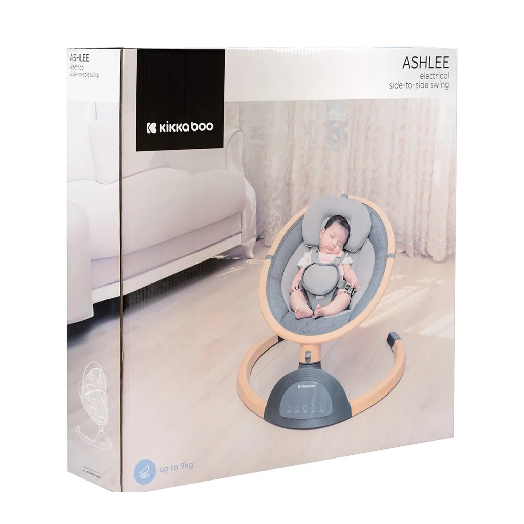 گهواره نی نی لای لای برقی کیکابو swing Ashlee دکمه لمسی بدنه طرح چوب Kikkaboo