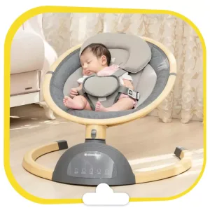 گهواره نی نی لای لای برقی کیکابو swing Ashlee دکمه لمسی بدنه طرح چوب Kikkaboo