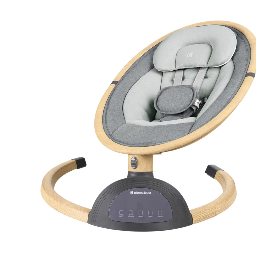 گهواره نی نی لای لای برقی کیکابو swing Ashlee دکمه لمسی بدنه طرح چوب Kikkaboo