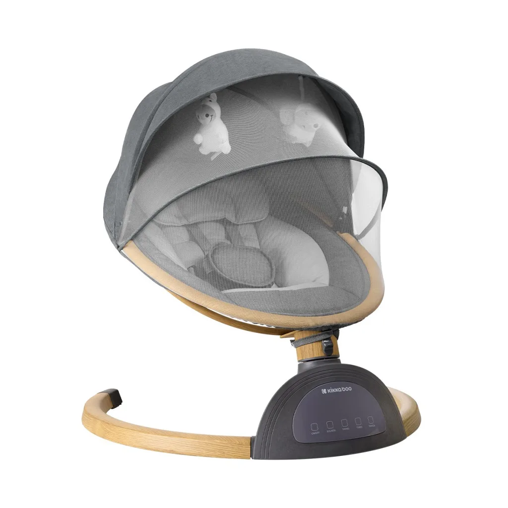 گهواره نی نی لای لای برقی کیکابو swing Ashlee دکمه لمسی بدنه طرح چوب Kikkaboo