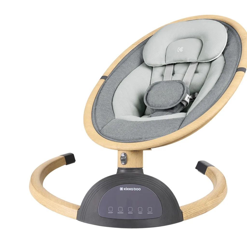 گهواره نی نی لای لای برقی کیکابو swing Ashlee دکمه لمسی بدنه طرح چوب Kikkaboo