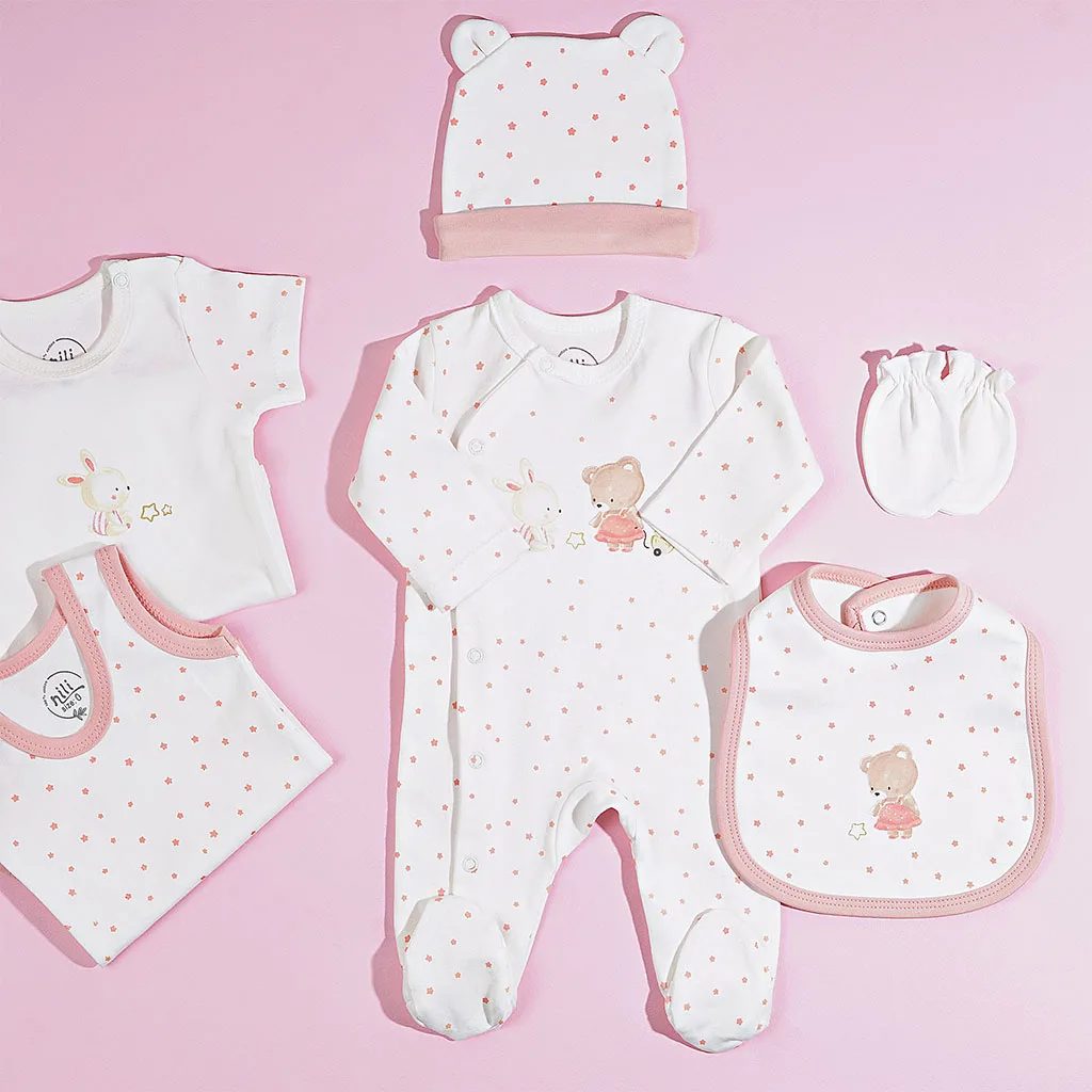 سرویس 13تکه جعبه ای خرس کوچولو خرگوش ستاره نیلی Nili