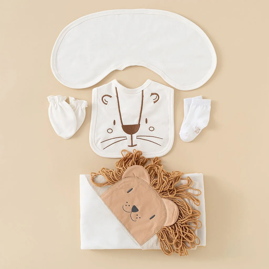 سرویس 13تکه نیلی جعبه ای آمازون شیرجنگل Hello Tiny Lion سفید کرم Nili