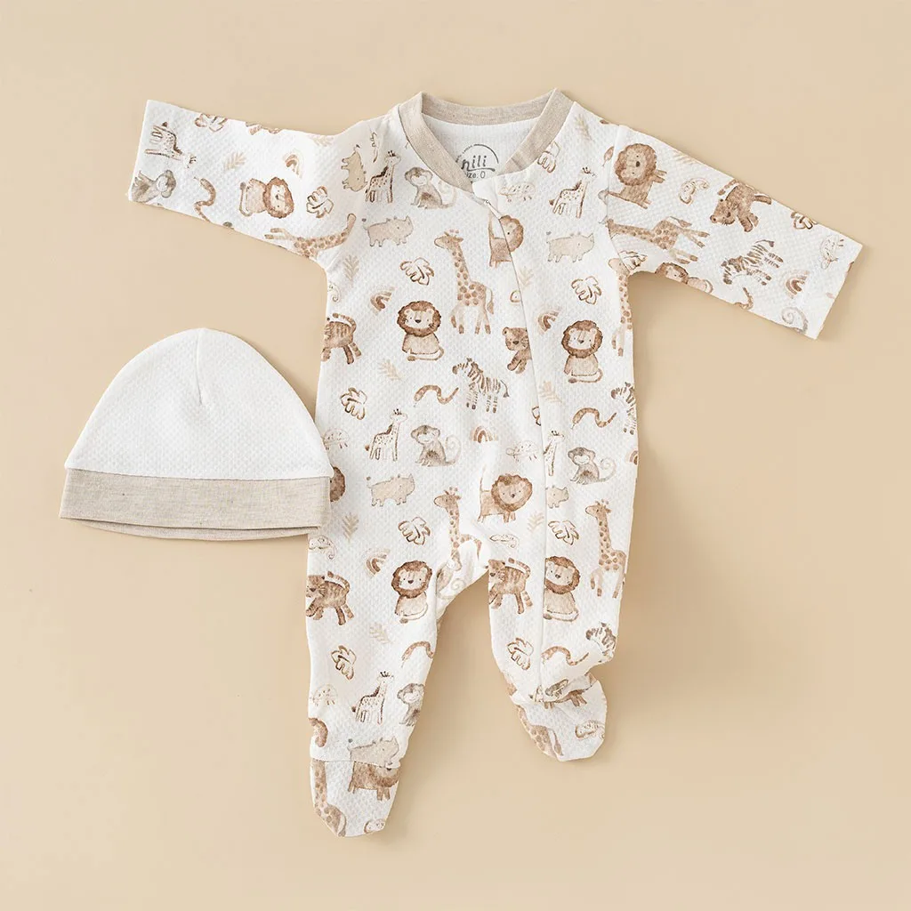 سرویس 13تکه نیلی جعبه ای آمازون شیرجنگل Hello Tiny Lion سفید کرم Nili