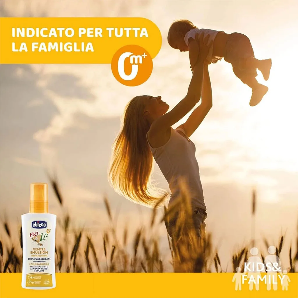 اسپری ضد گزش چیکو مدل Gentle Emulsion پشه و حشرات 100ميل Chicco