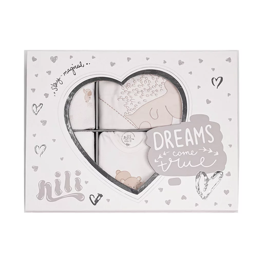 سرویس 13تکه نیلی جوجه تیغی جعبه ای خرس کیک سفید Nili