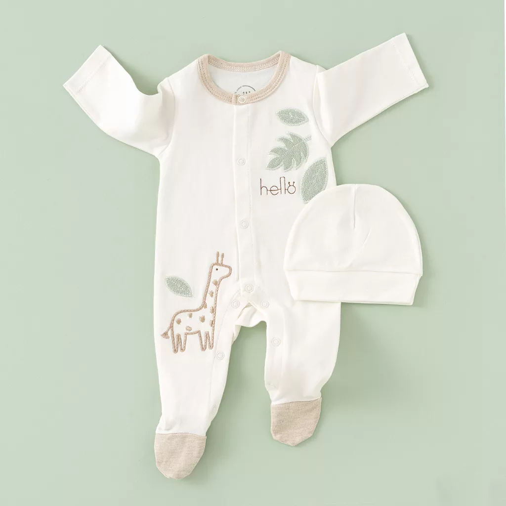 سرویس 13تکه نیلی زرافه جعبه ای فیل جنگل برگ سفید Nili