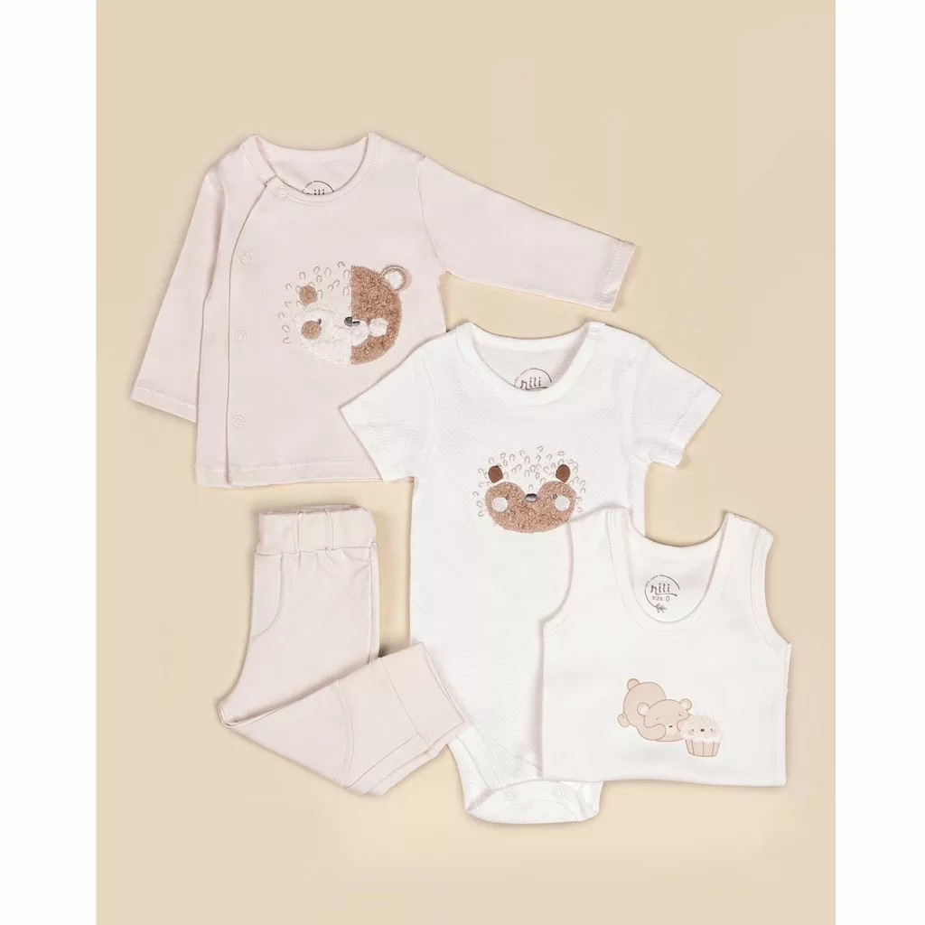 سرویس 13تکه نیلی جوجه تیغی جعبه ای خرس کیک سفید Nili